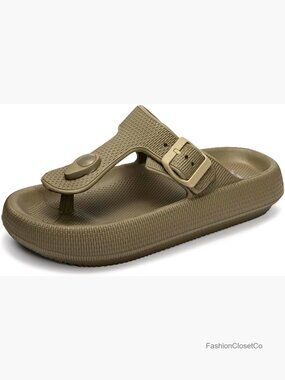 Adjustable Buckle Thong Sandals EVA Thick-Soled Flip Flops